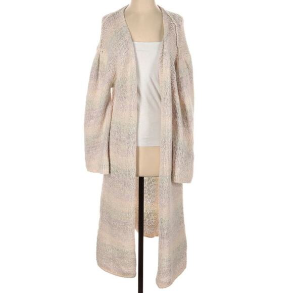 Free People Retro Stripe Ombre Pastel Rainbow Cardigan Sweater - Picture 2 of 5